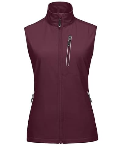 33,000ft Women's Lightweight Running Vest Outerwear with Pockets, Windproof Sleeveless Jacket for Golf Hiking Travel - Image 1