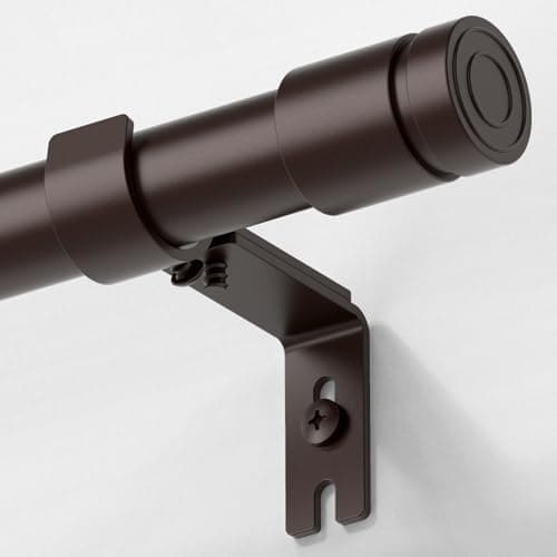 Kuianroll Heavy Duty Curtain Rods for Windows 66 to 120 Inch(2.5-10ft), 1 inch Diameter Long Curtain Rod with Brackets,Adjustable Bronze Curtain Rod for Living room,Bedroom(Bronze,30" to 120") - Image 1