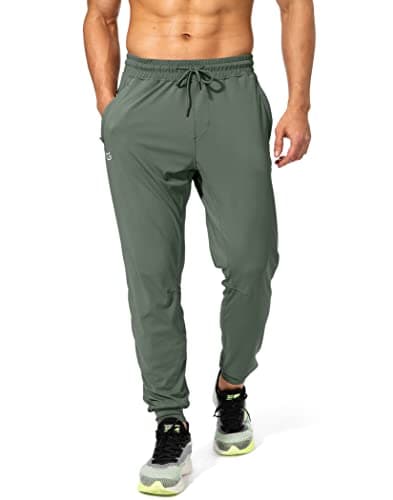 G Gradual Men's Sweatpants with Zipper Pockets Athletic Pants Traning Track Pants Joggers for Men Soccer, Running, Workout (Sage Green, Large) - Image 1