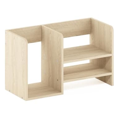 Furinno Hermite Wood Desktop Book and Home Office Supplies Storage Organizer, Bauhaus Oak - Image 5