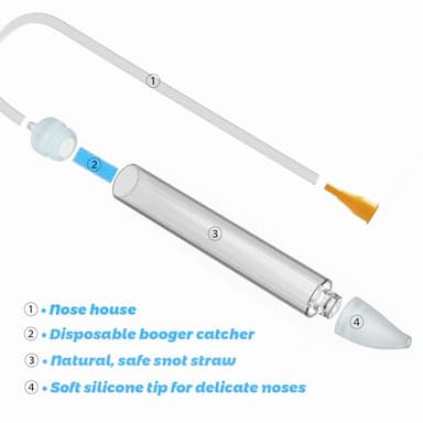 Baby Nasal Aspirator with 24 Filters , Baby Nose Sucker for Toddler, Sealed Design & Soft Silicone Tip, BPA-Free - Image 2