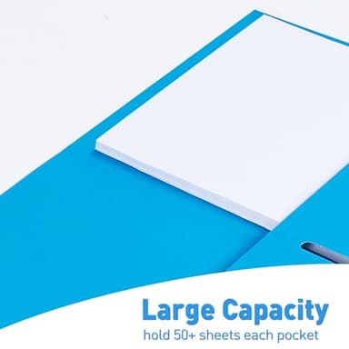 Two Pocket Folders, RAZCC 100 Pack File Folders with Pockets Fit Letter Size Paper, Thick Paper File Folder for School Office Business Home, Assorted 5 Colors - Image 6