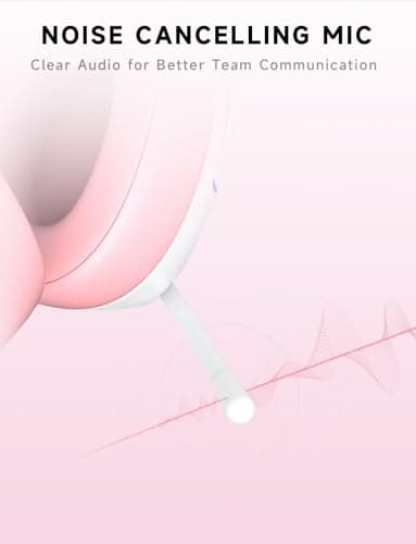 Gvyugke 2.4GHz Wireless Gaming Headsets for PS5, PS4, PC, Switch - Bluetooth 5.3 Gaming Headphones with Noise Canceling Mic, 7.1 Surround Sound, 70H Battery, RGB Lighting - Pink - Image 7