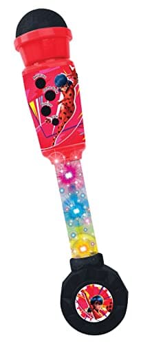 LEXiBOOK Miraculous, Lighting Microphone for Children, Musical Toy Game, Built-in Speaker, Light Effects, Aux-in Cable Plug, Red, MIC90MI - Image 1