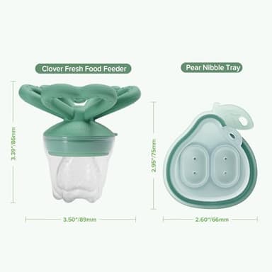 Haakaa Clover Baby Fruit Feeder Teether & Mini Freezer Nibble Tray – BPA-Free Silicone Breastmilk Popsicle Mold for Baby Teething Relief & Self-Feeding, 4M+ (Pea Green) - Image 7
