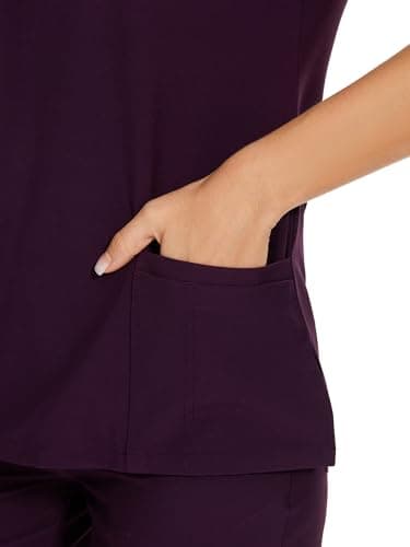 COZYFIT Scrubs for Women Set - Stretch V-Neck Scrub Top & Jogger Pant with 8 Pockets, Yoga Waistband, Anti Wrinkle, Slim Fit Women Scrubs - Image 5