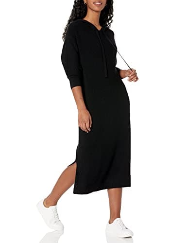 The Drop Women's Claudia Cuddle Hoodie Midi Dress, Black, M - Image 1