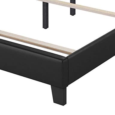 FURINNO Pessac PU Leather Upholstered Platform, Twin, Black - Image 9