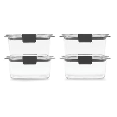 Rubbermaid Brilliance BPA Free Airtight Food Storage Containers with Lids, Set of 4 (4.7 Cup) Ideal for Lunch, Meal Prep, and Leftovers - Image 2