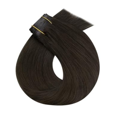 Full Shine Human Hair Clip in Extensions Dark Brown 24 Inch Seamless Clip in Hair Extension Real Human Hair Straight PU Invisible Hair Extensions Human Hair Full Head 8 Pcs 120 Grams - Image 9