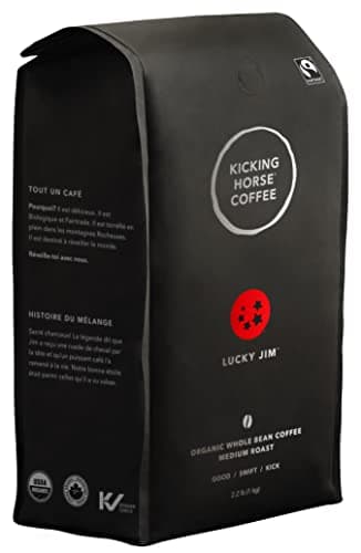 Kicking Horse Coffee Lucky Jim Whole Beans, Medium Roast, Certified Organic Fairtrade, Chocolate, 35 Oz (Package may Vary) - Image 1