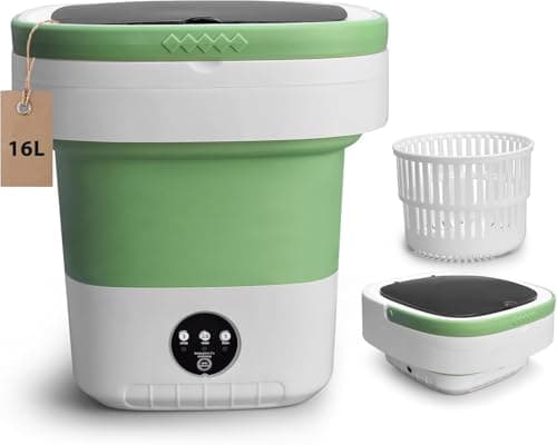 Portable Washing Machine, 16L Upgraded with Spin Basket Laundry Machine, 3 Cleaning Modes Suitable for Small Clothes, Foldable Design Ideal for Hotel, Home, Apartment and Campain - Image 1