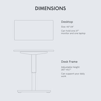 FLEXISPOT EN1 Whole-Piece Standing Desk, 40" x 24" Electric Height Adjustable Heavy Duty Steel Stand Up Desk (Black Frame + White Top, 2 Packages) - Image 6