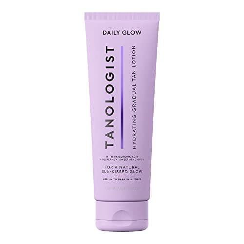 Tanologist Hydrating Daily Glow Body Lotion- Medium/Dark, Gradual Tanning Lotion, No Fake Tan Smell, Streak-Free & Natural Looking Self Tanner, Moisturizing, Vegan, 8.45 fl. oz/250 ml Tube - Image 1