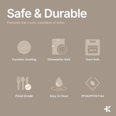 Bakken 8-Piece Stackable Bakeware Set - Ceramic Non-Stick Coating, Baking Sheets, Assorted Baking Pans, PTFE, PFOA & PFOS Free - Healthy Baking, Ergonomic Handles, Cooling Rack, Non-Toxic, Oven-Safe - Image 5