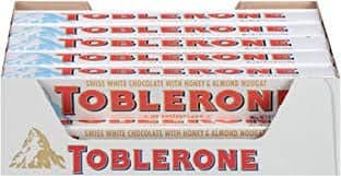 Toblerone Swiss White Chocolate Bars With Honey & Almond Nougat, 20 - 3.52 Oz Bars,, 20Count