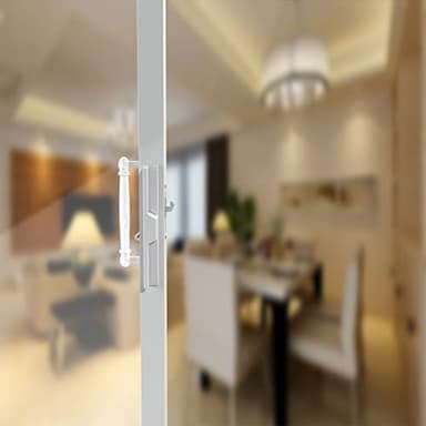 House Guard 20002 Series Patio Door Lock and Handle Set Choices That Add a Unique Signature to Your Patio Doors Glass Sliding Door Handle (White) - Image 6
