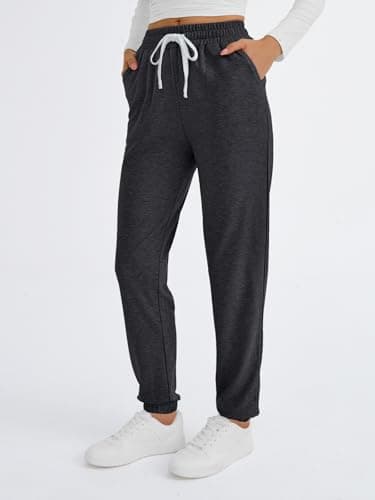 AUTOMET Sweatpants Women with Pockets Lounge Pajama Pants Work Joggers Fall Clothes Winter Business Casual Outfits 2025 BlackGrey S - Image 3