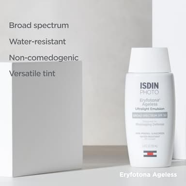 ISDIN Eryfotona Ageless Tinted Mineral Sunscreen for Face, SPF 50 Zinc Oxide Formula Helps Repair Sun Damage, 3.4 Fl.Oz. Travel-Size Tube, Water Resistant and Non-comedogenic - Image 5