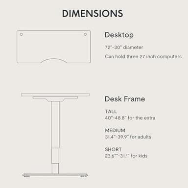 FLEXISPOT E6 Essential Bamboo 3 Stages Dual Motor 72x30 Inch Electric Height Adjustable Standing Whole-Piece Board Desk Sit Stand Up Desk (White Frame + Bamboo Curved Desktop) - Image 8