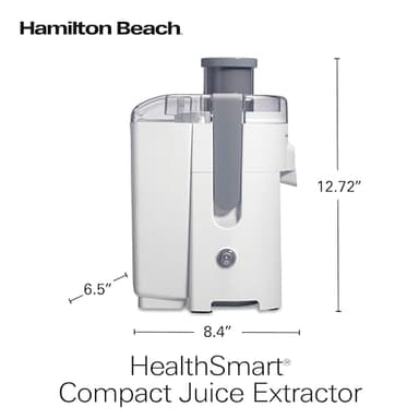 Hamilton Beach HealthSmart Juicer Machine, Compact Centrifugal Extractor, 2.4” Feed Chute for Fruits and Vegetables, Easy to Clean, BPA Free, 400W, White (67501) - Image 7