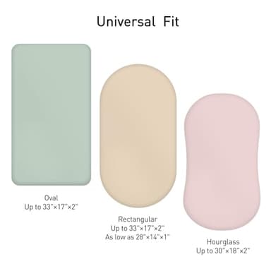 Muslin Bassinet Fitted Sheets, 2 Pack for Baby Boy and Girl, Soft Breathable Stretchy Baby Pad/Mattress Sheet Set, Universal Fit for Hourglass Oval and Rectangle Bassinet Mattress (Natural Leaves) - Image 4