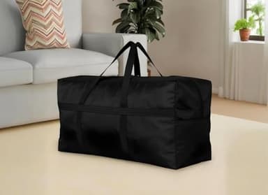 DoYiKe Extra Large Storage Duffle Bag with Zippers and Handles, Black Big Foldable Duffle Bag for Travel-130L - Image 5