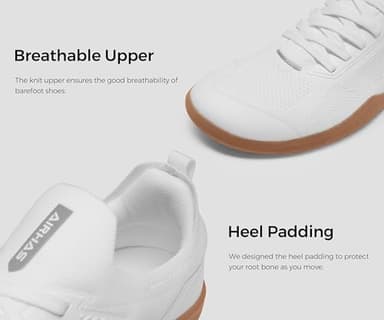 AIRHAS Men's Barefoot Shoes Zero Drop Minimalist Gym Shoes for Men Deadlift Walking Sneakers (White/Gum,11.0) - Image 6