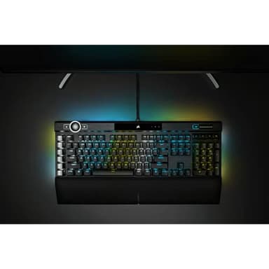 Corsair K100 RGB Mechanical Gaming Keyboard - Cherry MX Speed RGB Silver Keyswitches - PBT Double-Shot Keycaps - Elgato Stream Deck and iCUE Compatible - QWERTY NA Layout - Black - Image 6