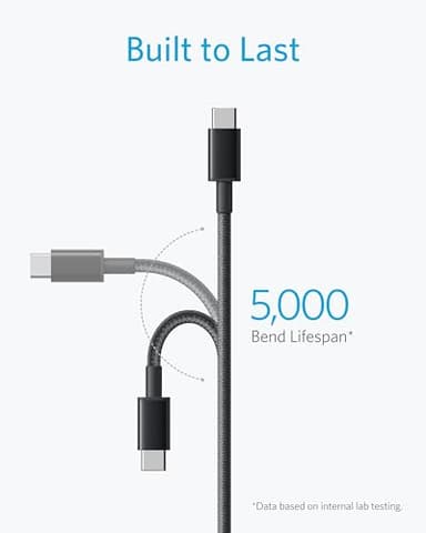 Anker USB C to USB C Cable, Type-C 60W Fast Charging Cable (3.3 FT, 2Pack) for iPhone 17 Series, iPad mini 6 and More (Black) - Image 3