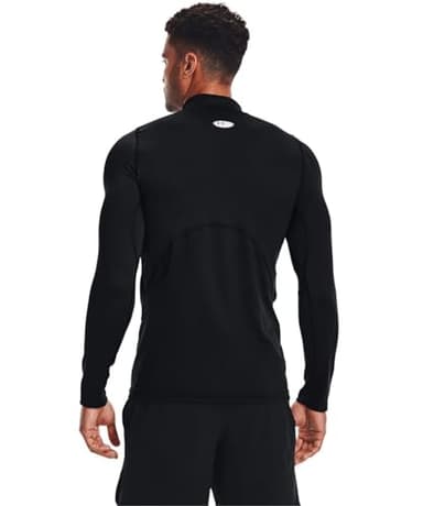 Under Armour Men's ColdGear Armour Fitted Mock, Black (001)/White, Medium - Image 3