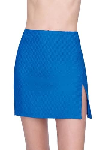 Gottex Harbourside Cobalt Women’s Textured Pull on Mini Skirt Swimsuit Cover Up Beachwear Essential - Image 1