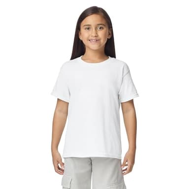 Gildan Youth DryBlend T-Shirt, Style G8000B, 2-Pack, White, Medium - Image 2