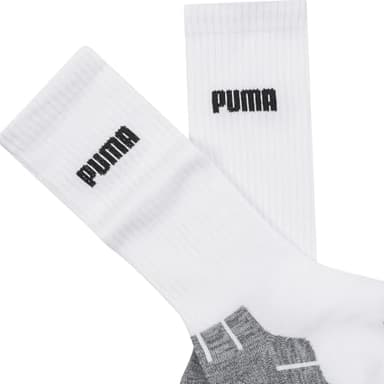 PUMA mens 6 Pack Crew running socks, White/Black/Grey, 13-15 US - Image 2