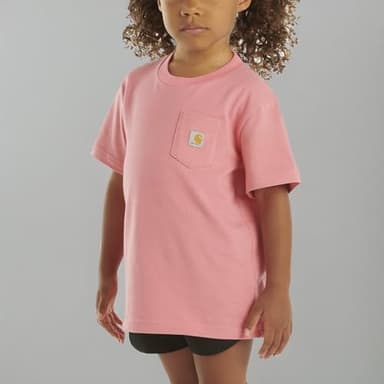 Carhartt Kid's CA6513 Short-Sleeve Pocket T-Shirt - 5 Child - Pink Lemonade - Image 2