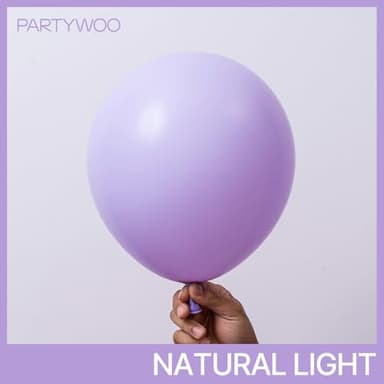 PartyWoo Pastel Purple Balloons 120 pcs Different Sizes Pack of 18 12 10 5 Inch Light Pastel Purple Lavender Lilac Balloon Arch Kit Garland for Baby Shower Birthday Party Decorations Purple-Q10 - Image 3