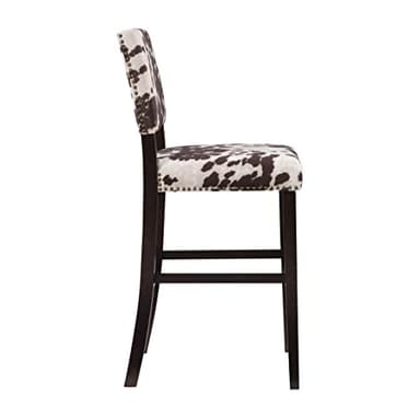 Linon Udder Madness Corey Bar Stool, 19"W x 22.5"D x 44.75"H, Brown - Image 10