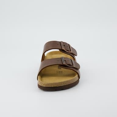 CUSHIONAIRE Lane Cork Footbed Sandals for Women – Comfortable Double Buckle Slip-On with Genuine Suede Footbed & Arch Support Slides for Women Footwear, BROWN 10 - Image 8