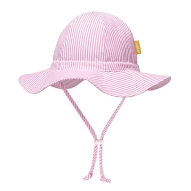 Baby Girl Sun Hat with UPF 50+ Outdoor Adjustable Toddler Beach Hat with Wide Brim Bucket Hats for Kids 0-6 Months - Image 3