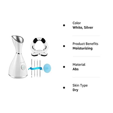 GETANYE Nano Ionic Face Steamer - 10X Penetration for Facial, Unclogs Pores, Moisturizing Spa Humidifier with Free Blackhead Remover Kit, Hair Band, Face Brush - Image 7