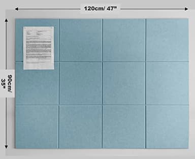 Large Cork Board Alternative - 12-Pack Felt Wall Tiles with Safe Removable Adhesive Tabs, Cork Wall Tiles Bulletin Board Home Office Essentials - Baby Blue - Image 2