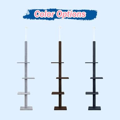 Max & Marlow Cat Tree Floor to Ceiling Cat Tower Height 95-108" Adjustable Kitten Tree Tall Climbing Tree with Carpet Scratching Post and Mat Cat Pole for Indoor Cats,Dark Brown - Image 6