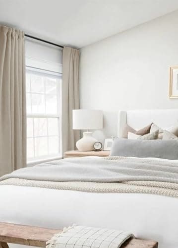 100% Blackout Shield Faux Linen Blackout Curtains for Bedroom 84 Inches Long, Back Tab/Rod Pocket Room Darkening Drapes for Living Room 2 Panels Set, 50" W x 84" L, Thatched Tan - Image 4