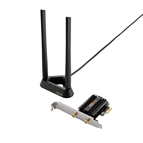 ASUS WiFi 6E + Bluetooth 5.2 PCI-E Expansion Card (PCE-AXE58BT) - Supports 6GHz Band, WPA3, 160MHz, WPA3 Network Security, OFDMA and MU-MIMO, External Antenna, Magnetic Base, Ultra Low Latency - Image 1