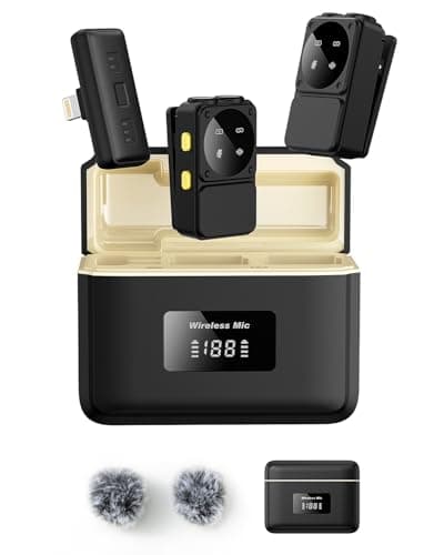 PQRQP Microphone for iPhone/Android, Hide and Wear The Radio to Hide, Accessories are Neat, Charging and Storage 2-in-1, Suitable for Live Broadcast or Short Video Shooting-AB1 - Image 1