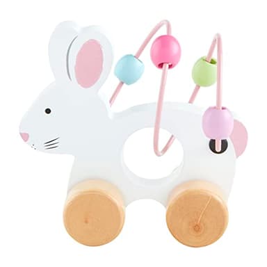 Mud Pie Bunny Abacus Toy, Pink, 5" x 5" - Image 1