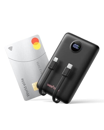 WeeFancy Mini Portable Charger with Built-in Cables 22.5W Fast Charging Power Bank USB-C Small Battery Pack 10000mAh Travel Essential Slim Battery for iPhone 17/16/15/14, Samsung 25/24, and More - Image 1