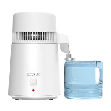 ROVSUN 【Upgraded】 1.1 Gallon/4L Water Distiller Countertop Distilled Water Machine with Flame-Retardant Material, BPA-Free Container & Stainless Steel Interior, 750W Distilled Water Maker Purifier - Image 1