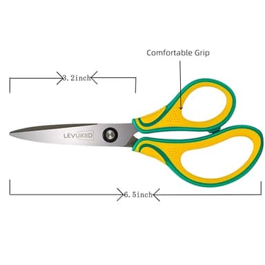 6.5-Inch Kids Scissors for Ages 8-12,pointed tip child scissors, Three Color Handles, Craft Cutting Tool - Image 2