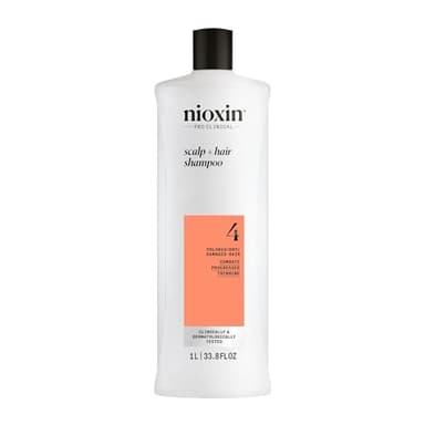 Nioxin System 4 Scalp + Hair Shampoo | For Colored or Damaged Hair with Progressed Thinning| With Niacinamide and Biotin | 33.8 Fl oz. - Image 1